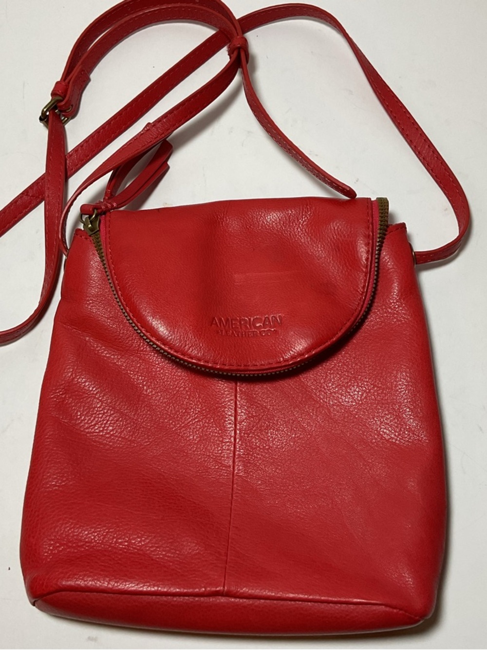 American Leather Co. Red Leather Crossbody with Flap